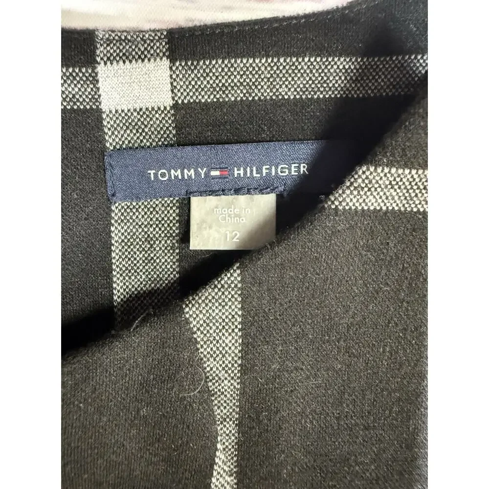 Tommy Hilfiger Woman’s Plaid A-Line Dress Size 12‎ Black / White